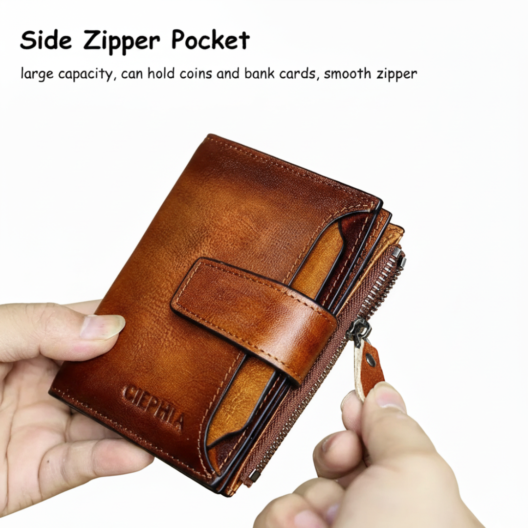 Callum - Vintage Leather RFID Duo-fold Wallet