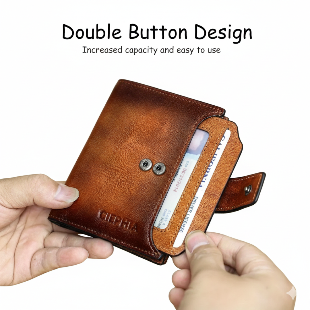 Callum - Vintage Leather RFID Duo-fold Wallet