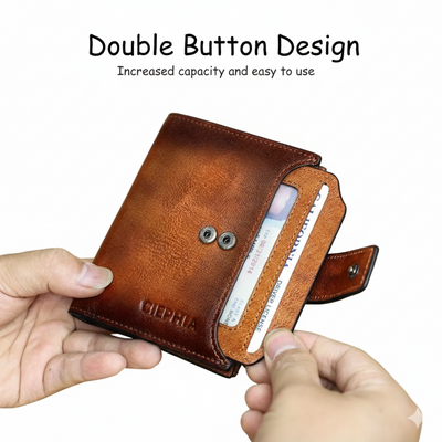 Callum - Vintage Leather RFID Duo-fold Wallet