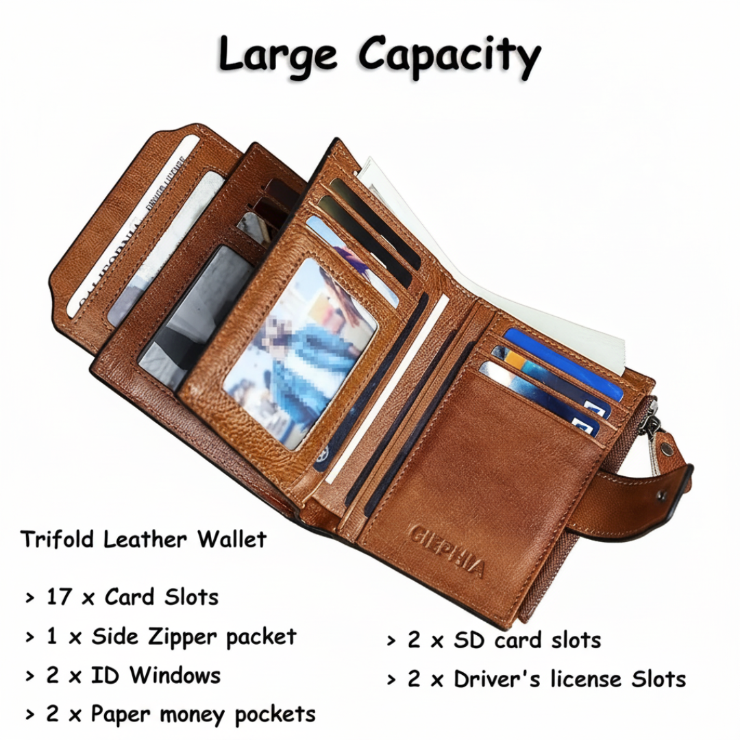 Callum - Vintage Leather RFID Duo-fold Wallet