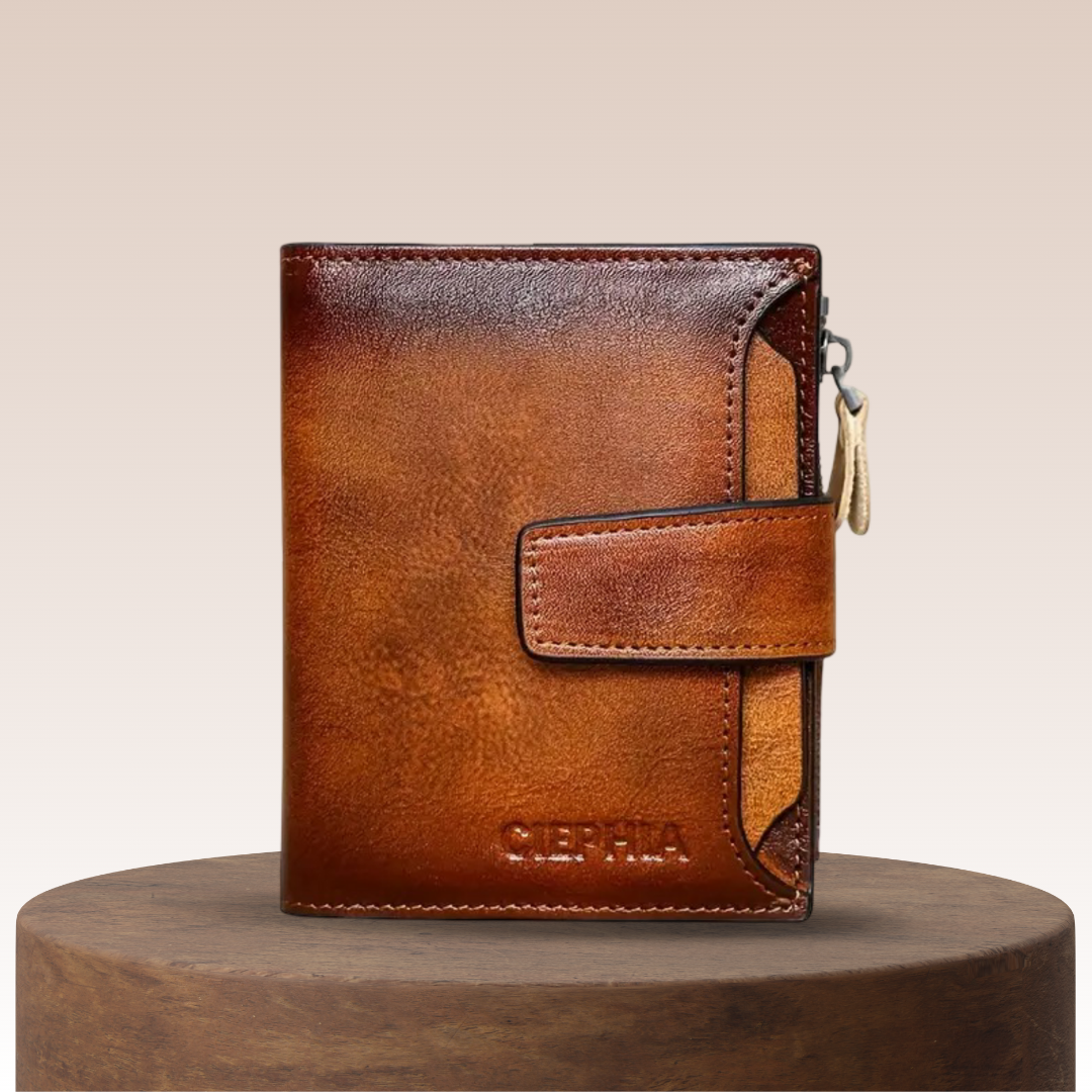 Callum - Vintage Leather RFID Duo-fold Wallet