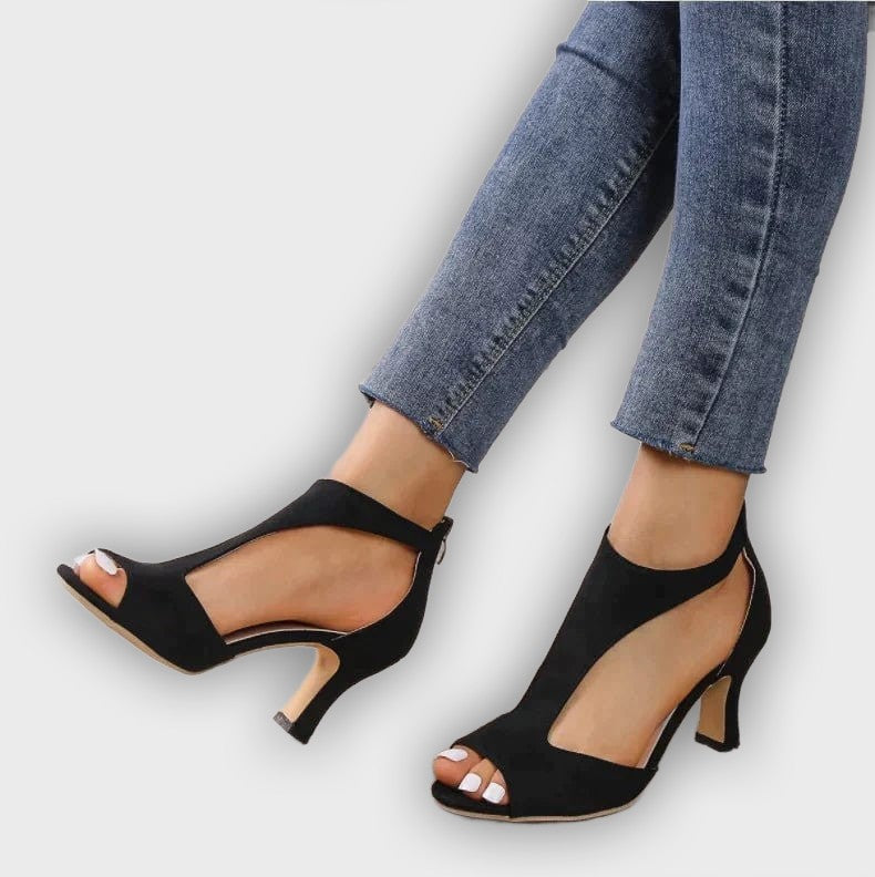 Bella - Chic Back Zipper Stiletto Sandals