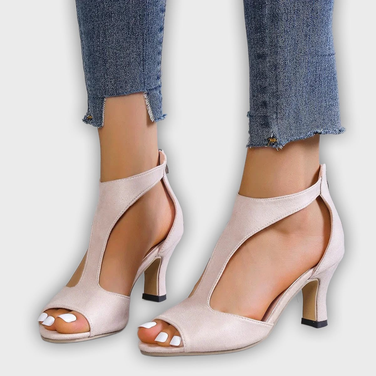 Bella - Chic Back Zipper Stiletto Sandals
