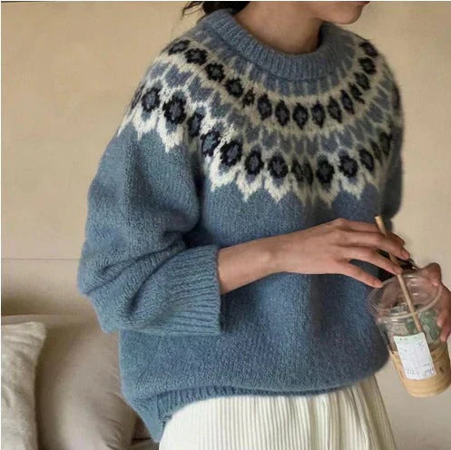 Sophie - Stylish Jacquard Sweater