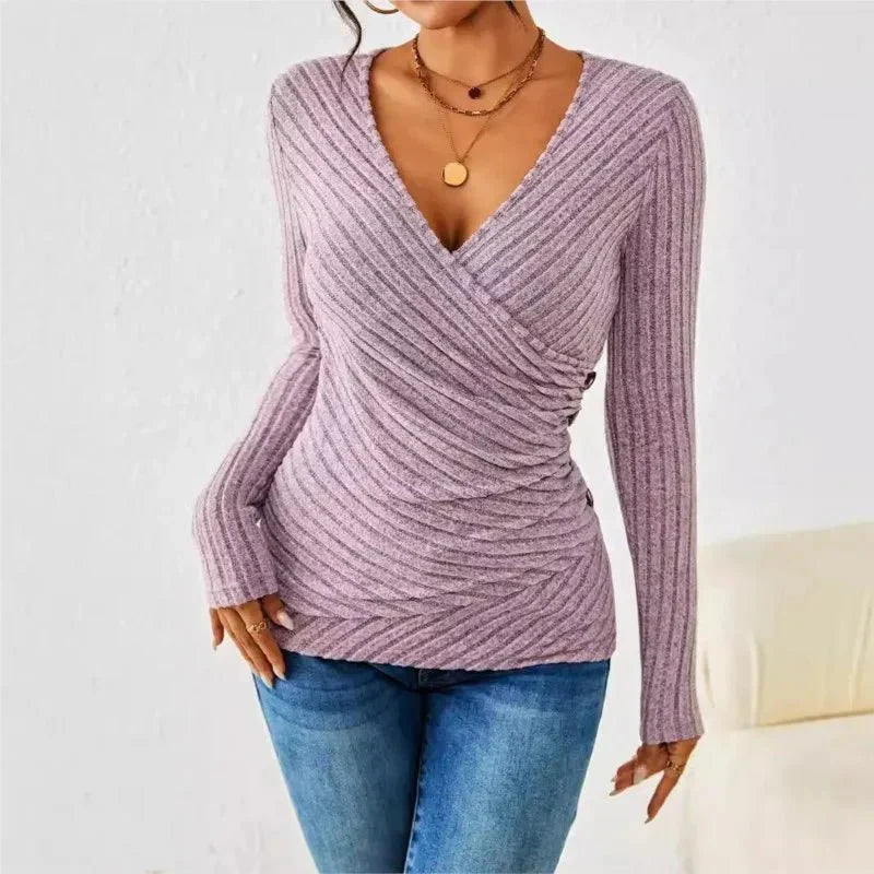 Léonie - FLATTERING LONG SLEEVE TOP WITH TUMMY TUCKING DESIGN