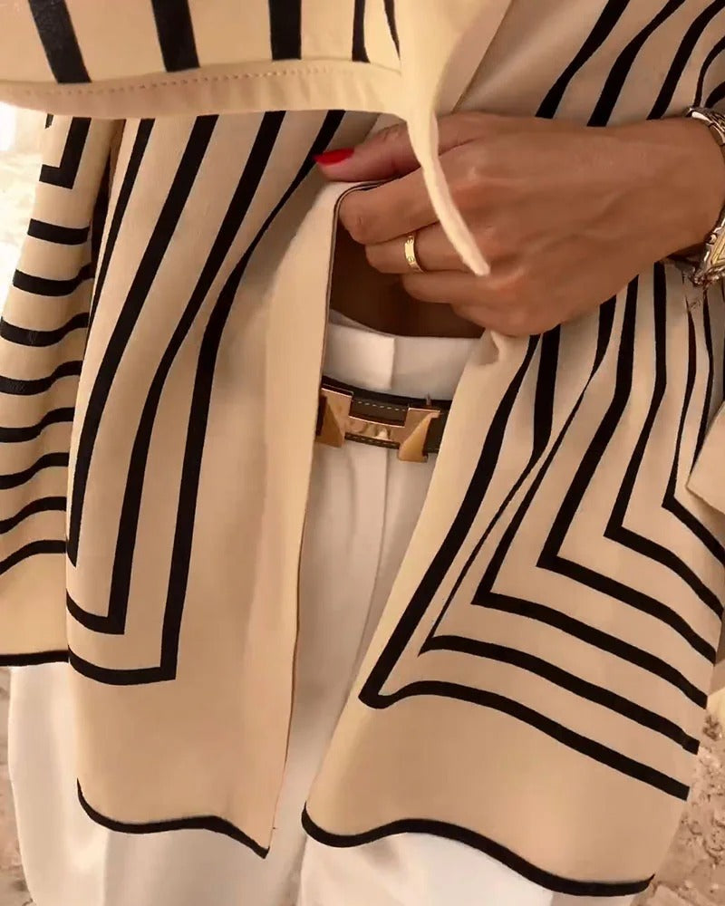 Nancy™ - STRIPED BLOUSE WITH ELEGANT DESIGN