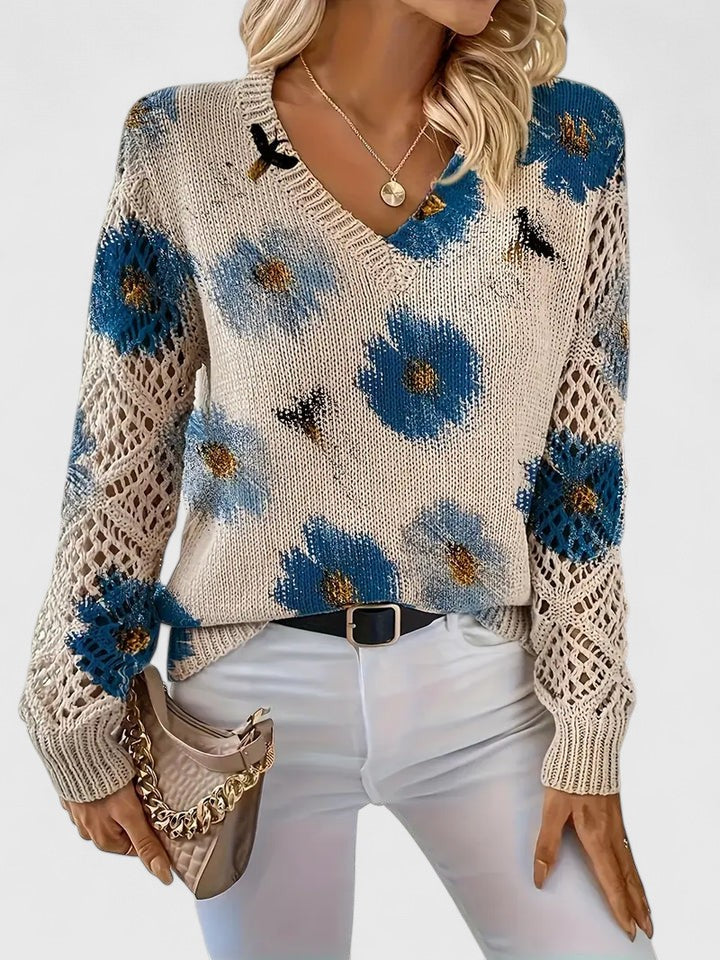 Sadie - ELEGANT SWEATER WITH FLORAL PATTERN