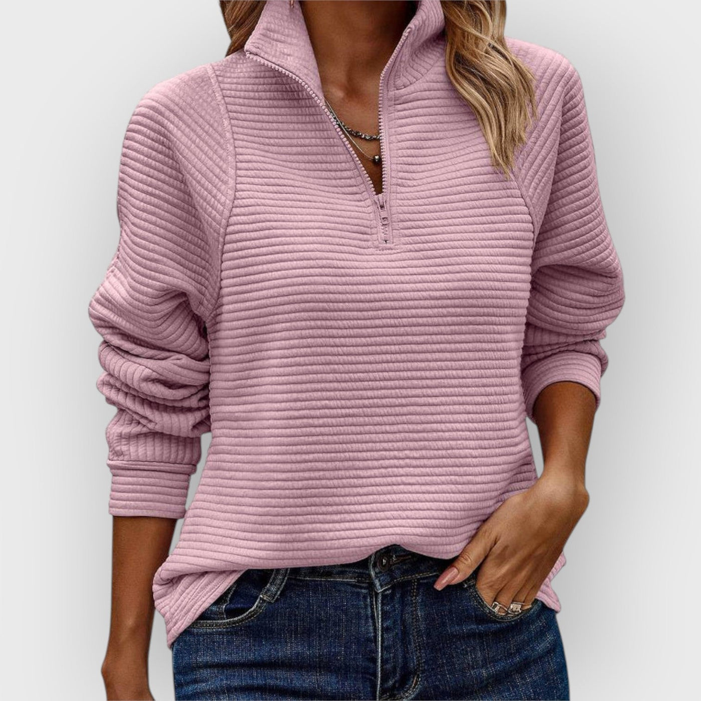 Laurel - ELEGANT SWEATER WITH ZIPPER DETAIL