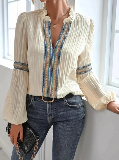 Belle - Stunning V-Neck Blouse