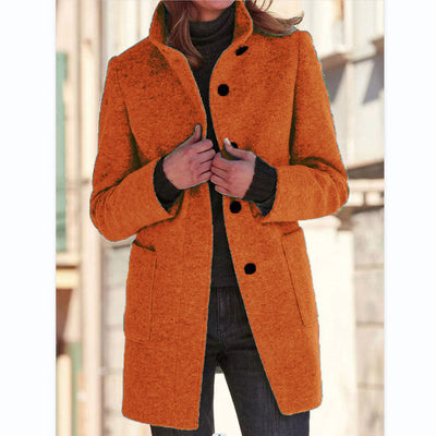 Autumn - RETRO WOMEN'S WIND JACKET WITH BUTTONS AND STAND COLLAR