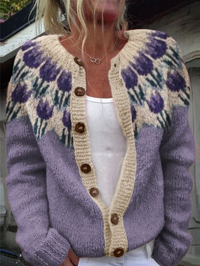 Keysha - Vest with Floral Pattern