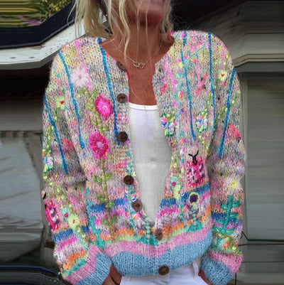 Sanne - Elegant vest with floral print