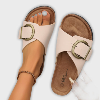 Margie - Women's Cork Sandals with Buckle Strap