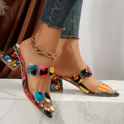 Chiara - Colorful Sandals with Double Strap