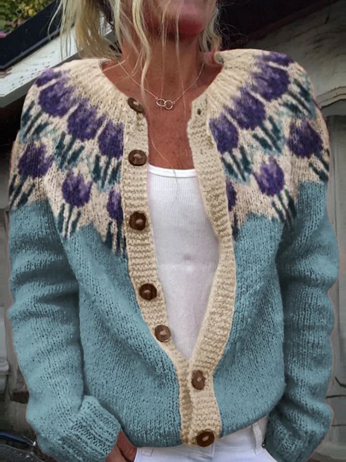 Keysha - Vest with Floral Pattern