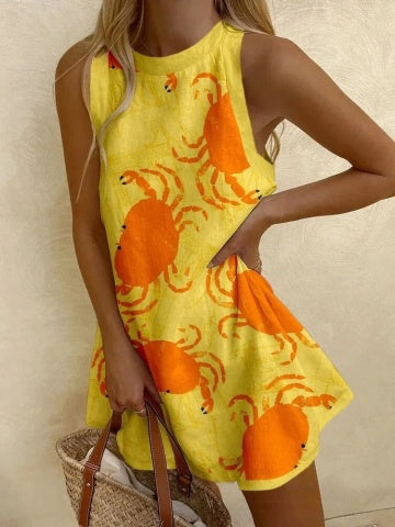 Orvienne™ - Mini dress with crab print