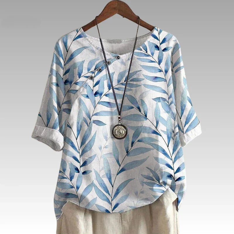 Celia - Nature Inspired Button Detail Top