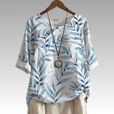 Celia - Nature Inspired Button Detail Top