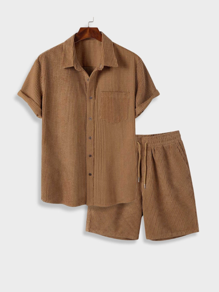 Tulum - Velvet Summer Suit with Pleats