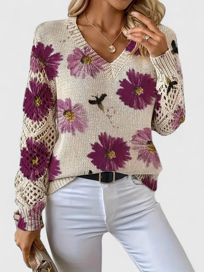 Sadie - ELEGANT SWEATER WITH FLORAL PATTERN