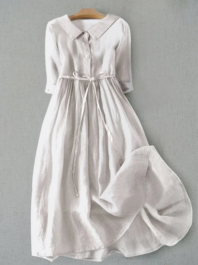 Eliza™ - ELEGANT DRESS WITH WAIST TIES AND SHORT SLEEVES