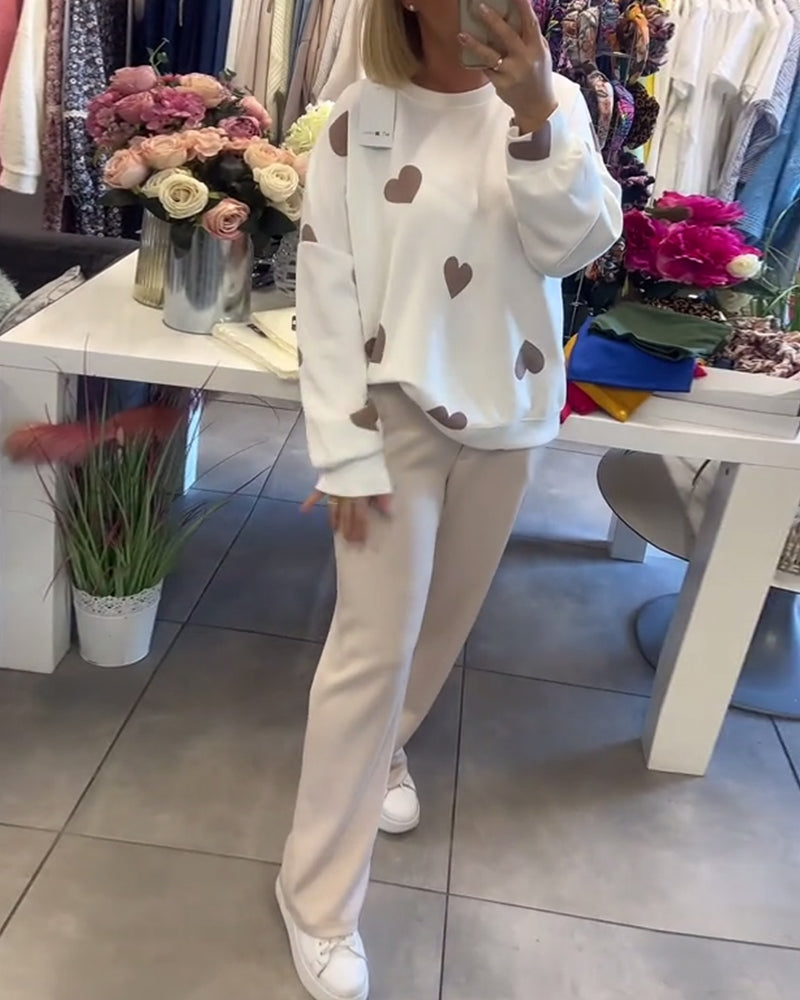 Ahyv - SWEATER WITH HEART PRINT DESIGN