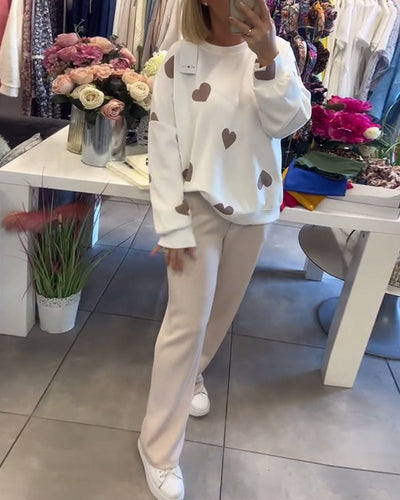 Ahyv - SWEATER WITH HEART PRINT DESIGN