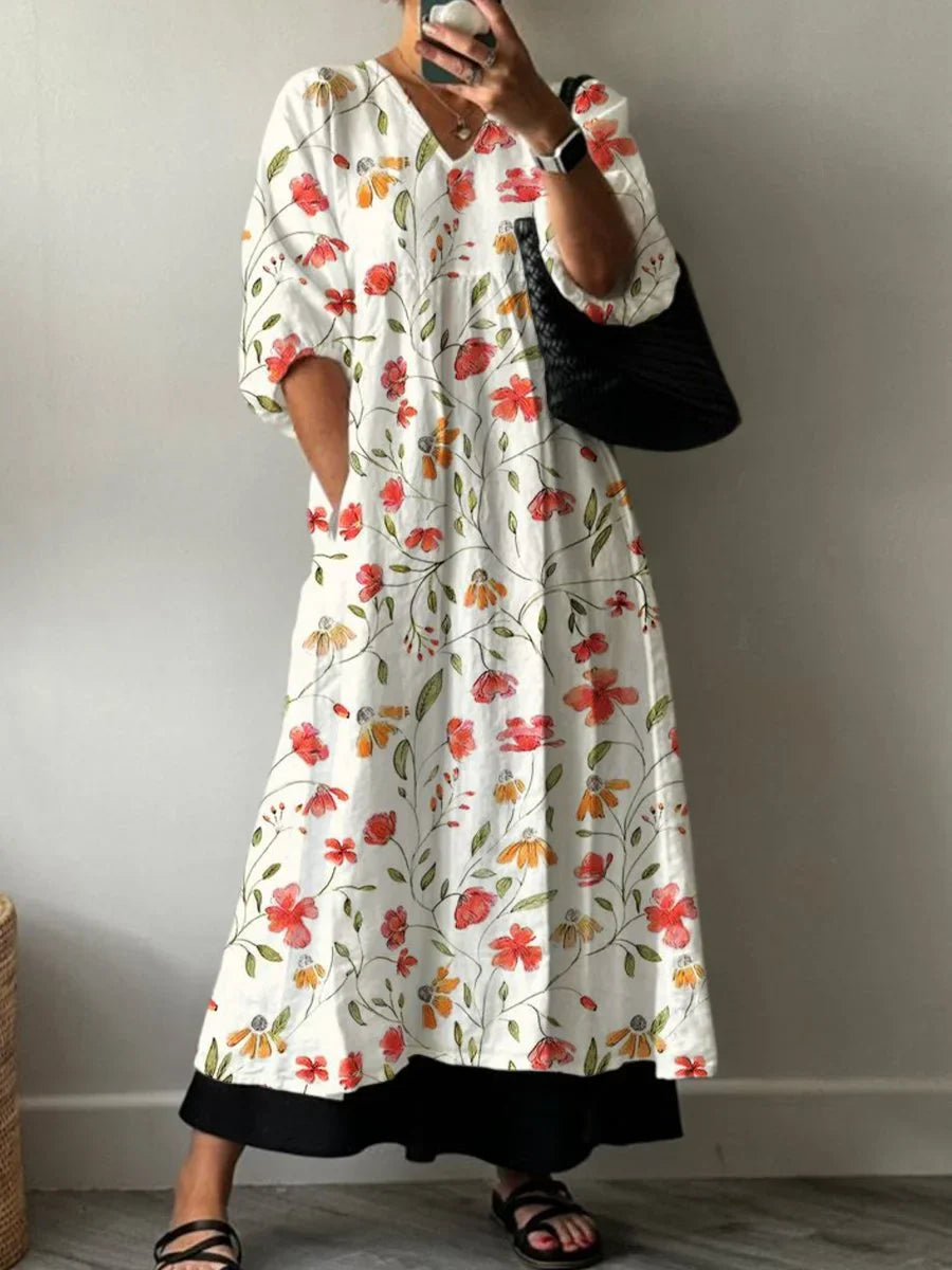Aurelle - Elegant Print Dress