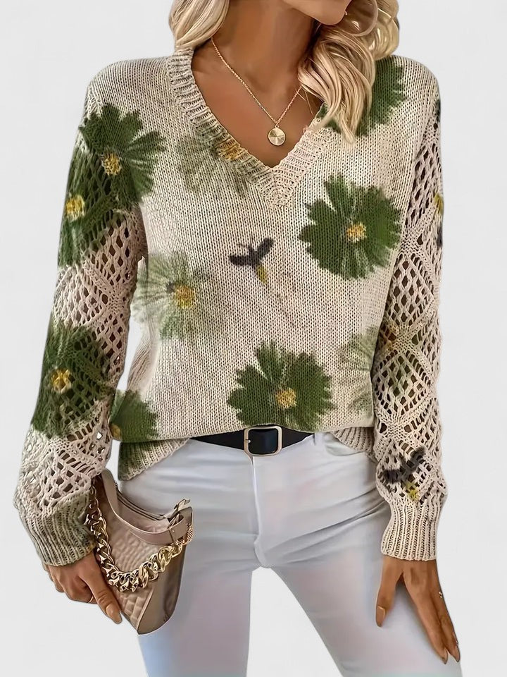 Sadie - ELEGANT SWEATER WITH FLORAL PATTERN