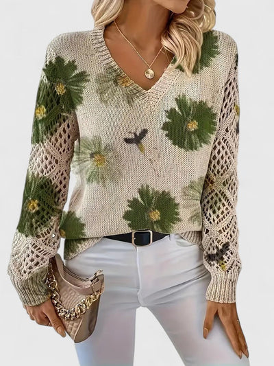 Sadie - ELEGANT SWEATER WITH FLORAL PATTERN