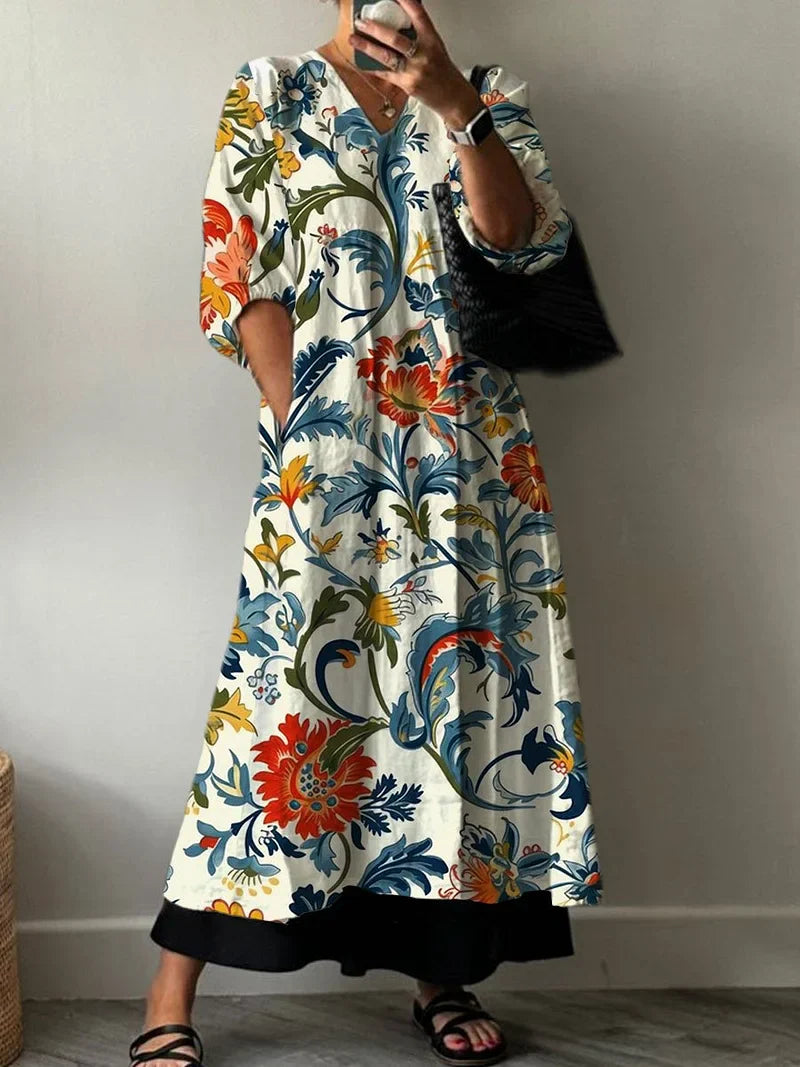 Cherry - Elegant Print Dress