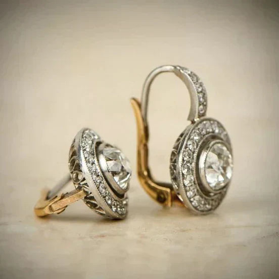 Vintage silver earrings with zirconia stones