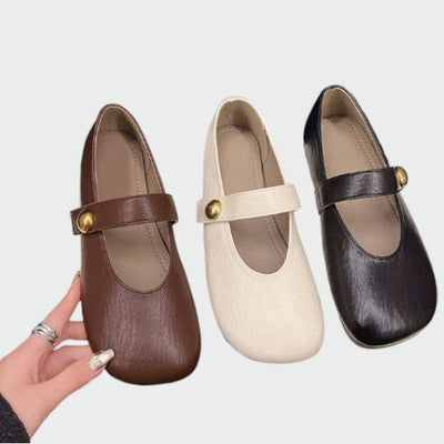 Sherry - Round-Toe Button Mary Jane Shoes