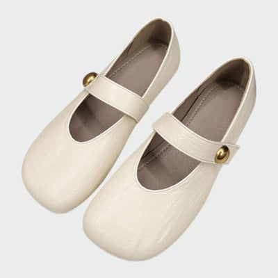 Sherry - Round-Toe Button Mary Jane Shoes