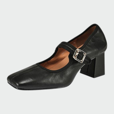 Hailey - Block-Heel Buckle Mary Jane Shoes
