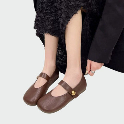 Sherry - Round-Toe Button Mary Jane Shoes