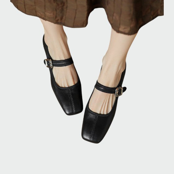 Hailey - Block-Heel Buckle Mary Jane Shoes
