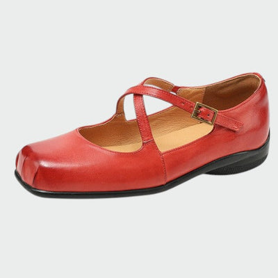 Elaine - Square-Toe Cross-Strap Mary Jane Shoes