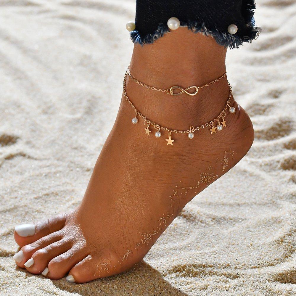 Infinity Ankle Bracelet + Pearl and Stars
