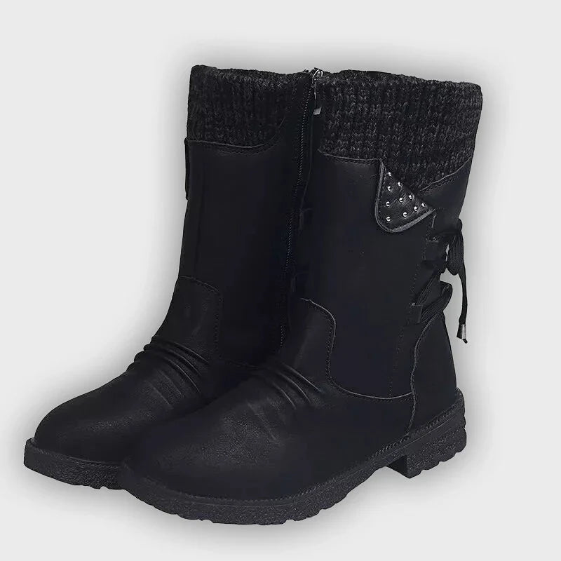 Svea - Retro Thick Heel Winter Boots