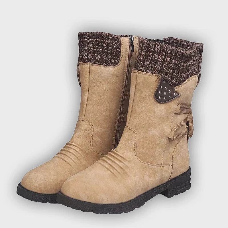 Svea - Retro Thick Heel Winter Boots