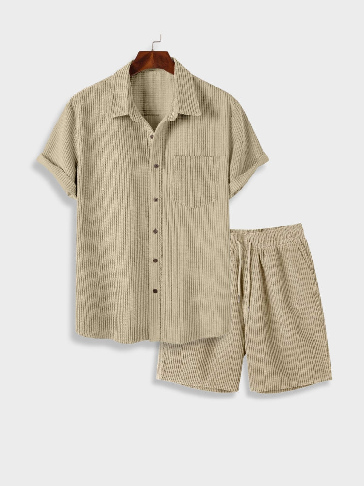 Tulum - Velvet Summer Suit with Pleats