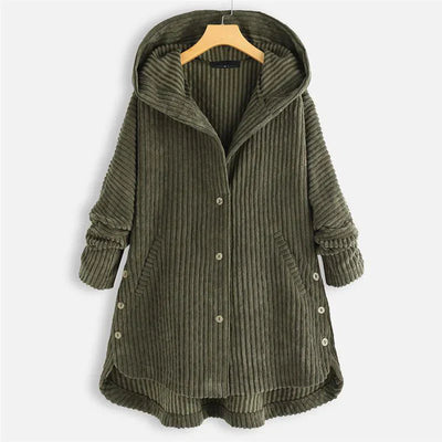 Anna - Hooded Ribbed Coat