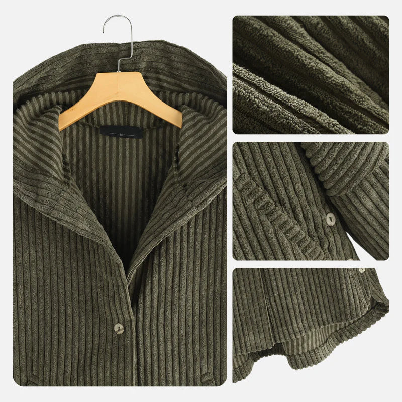 Anna - Hooded Ribbed Coat