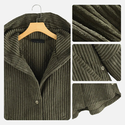 Anna - Hooded Ribbed Coat