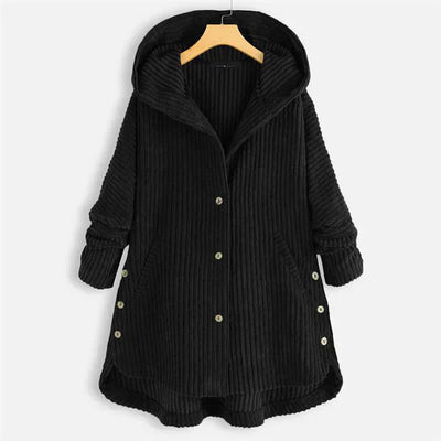Anna - Hooded Ribbed Coat