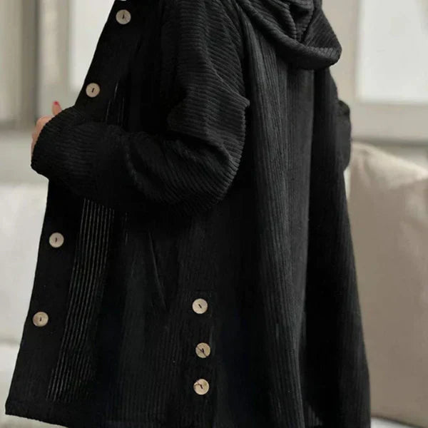 Anna - Hooded Ribbed Coat