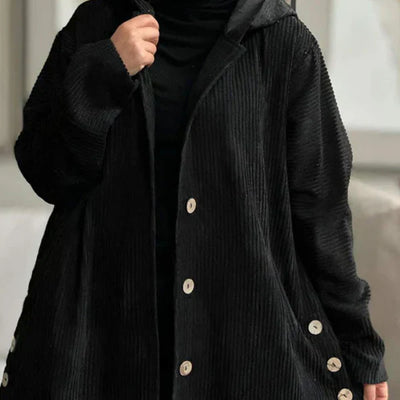 Anna - Hooded Ribbed Coat