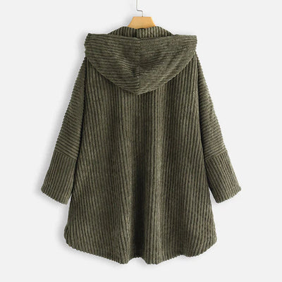 Anna - Hooded Ribbed Coat