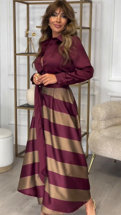 Niamh - STRIPED MAXI DRESS WITH ELEGANT SILHOUETTE